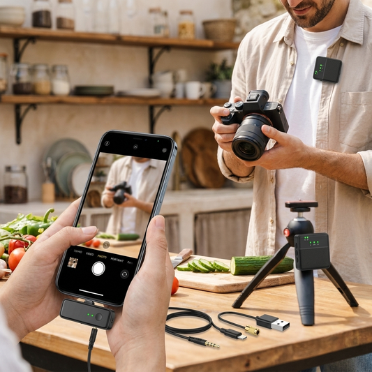 Wireless Bluetooth Lavalier Lapel Microphone lifestyle
