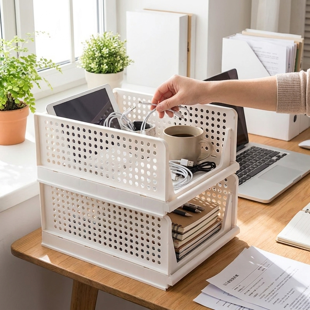 Stackable Plastic Drawer Closet Organizer lifestyle