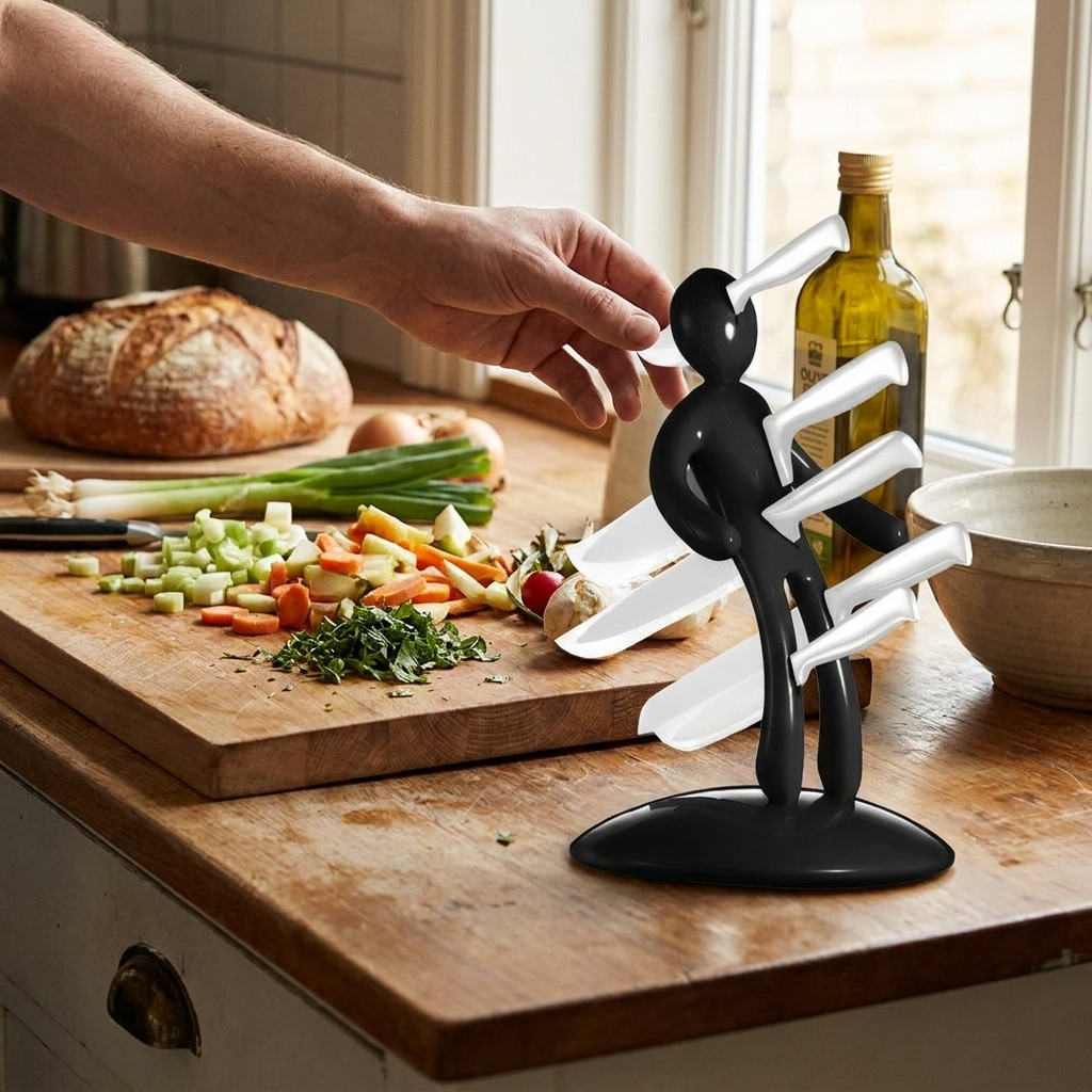 Creative Humanoid Kitchen Knife Holder Set lifestyle