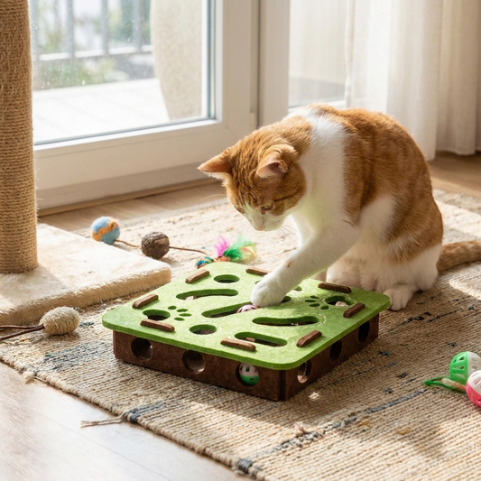 Felt Interactive Cat Puzzle Toy Box lifestyle