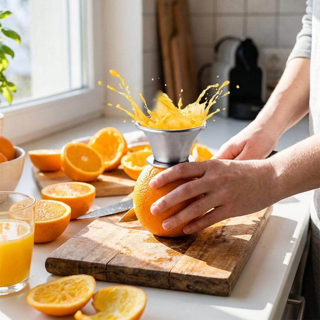 Stainless Steel Manual Lemon Juicer lifestyle