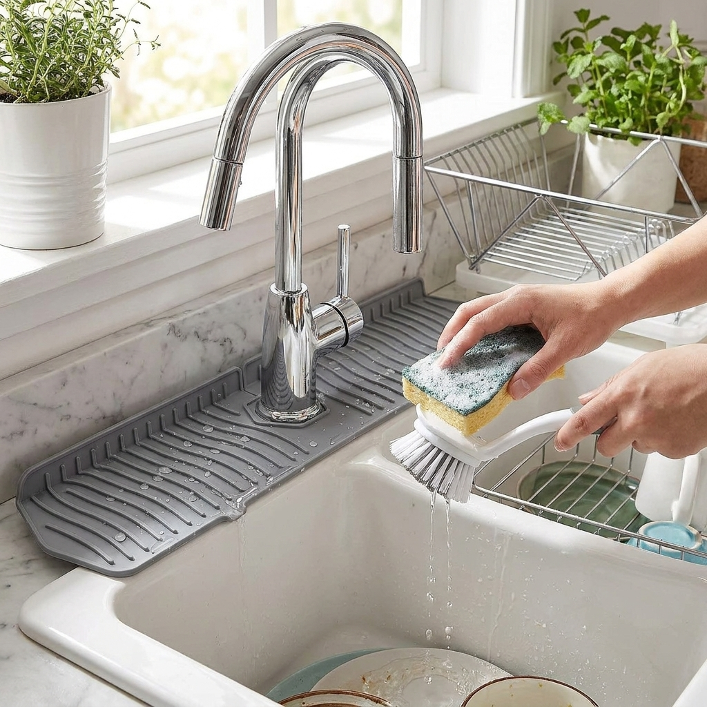 Silicone Kitchen Sink Splash Guard lifestyle