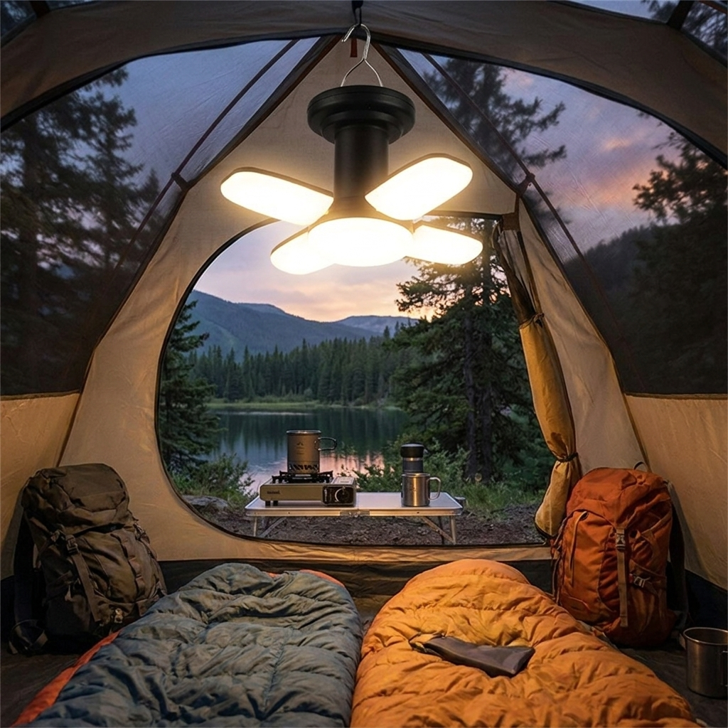 Solar USB Folding Leaf Camping Lantern lifestyle