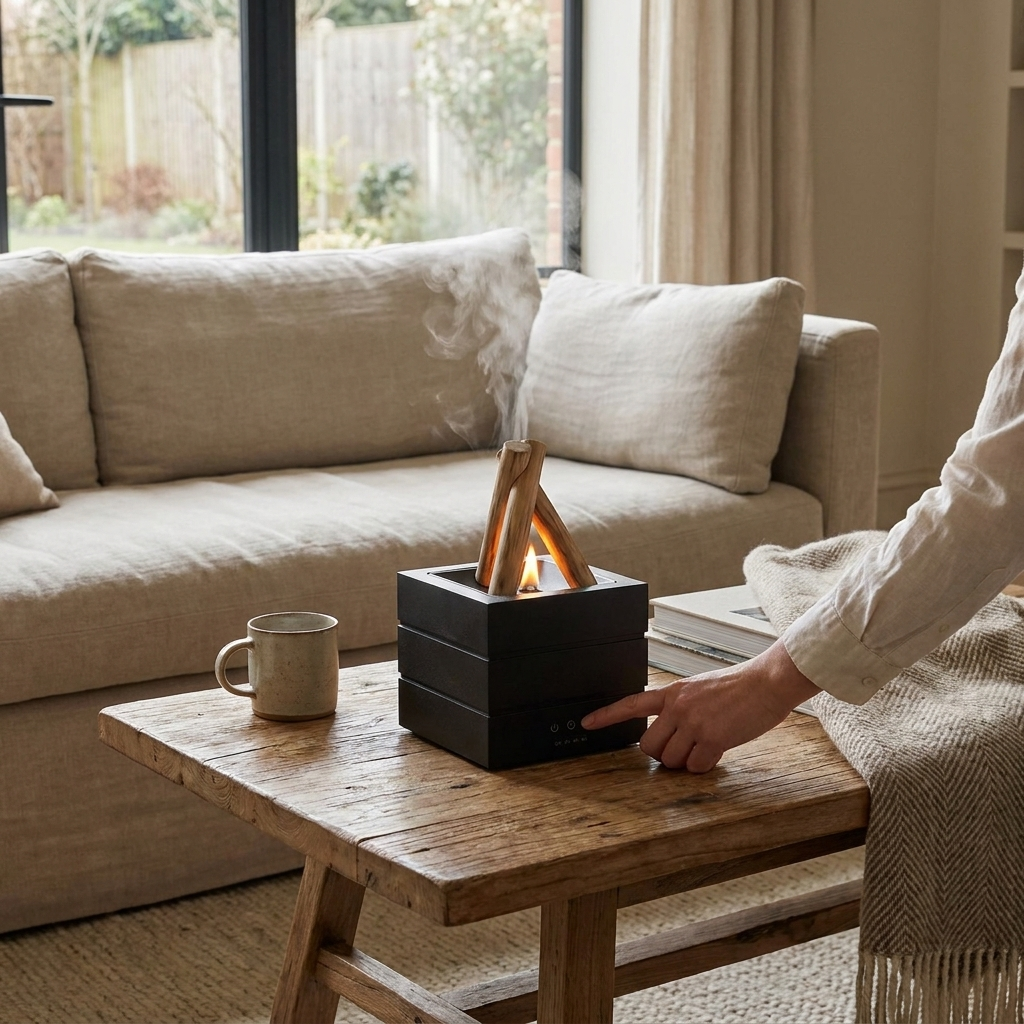 Realistic Flame Aroma Diffuser and Humidifier lifestyle