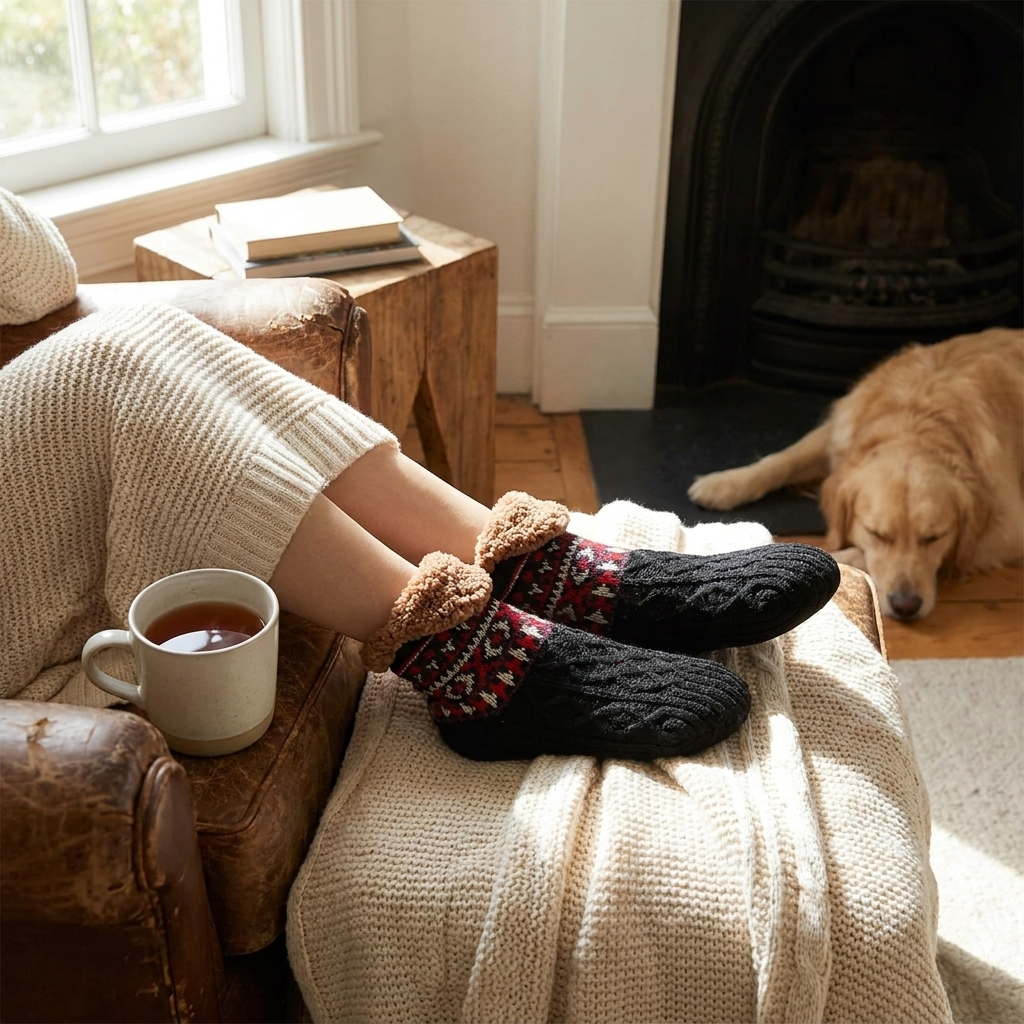 Snow Pattern Warm Socks for Winter lifestyle