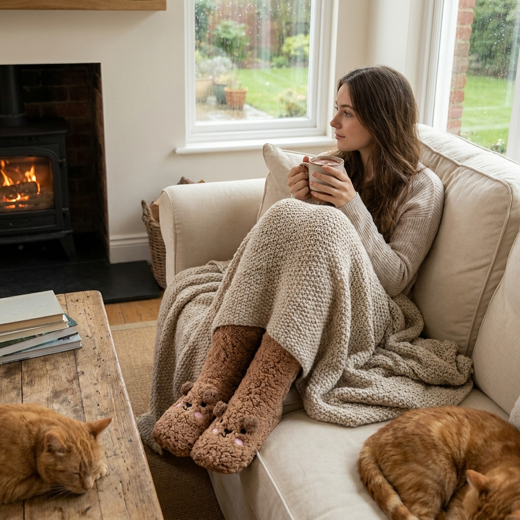 Kawaii Bear Fleece Warm Socks lifestyle