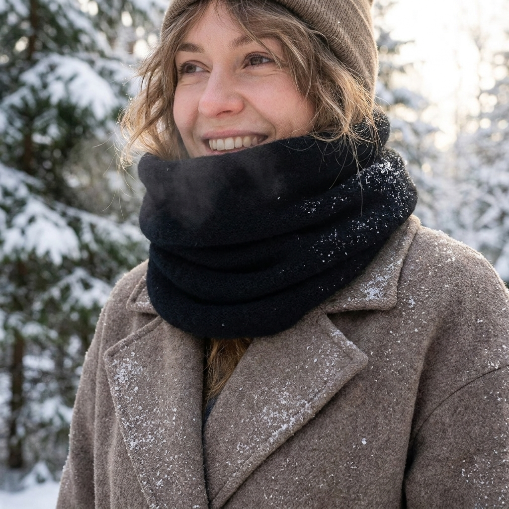 Merino Wool Face Mask and Winter Scarf lifestyle