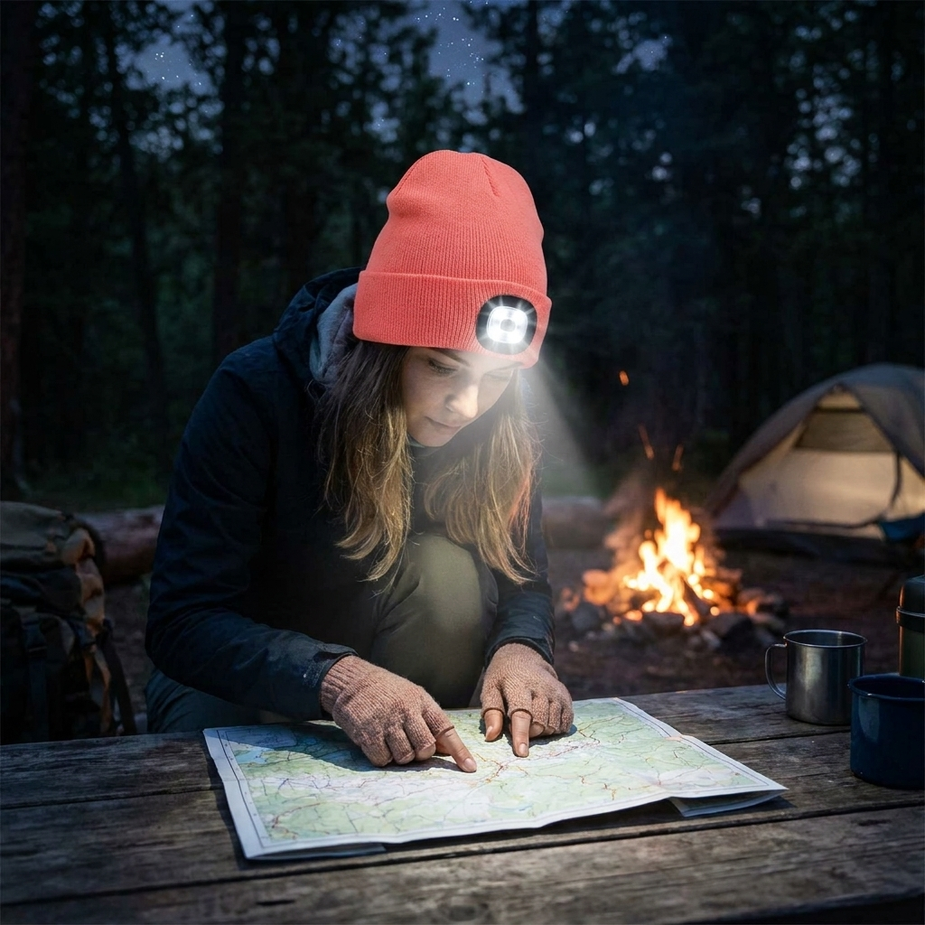 Rechargeable LED Beanie Hat for Winter lifestyle