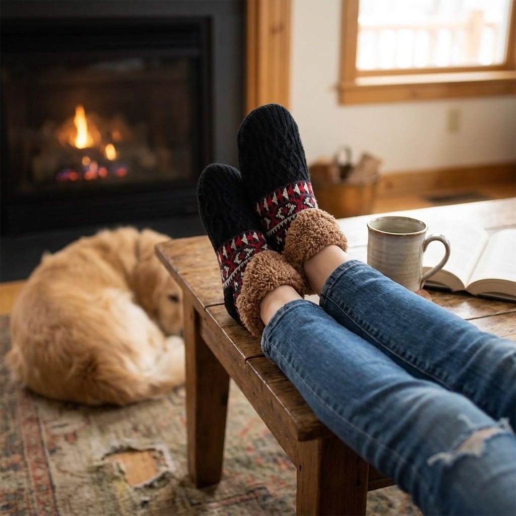 Snow Pattern Warm Socks for Winter lifestyle