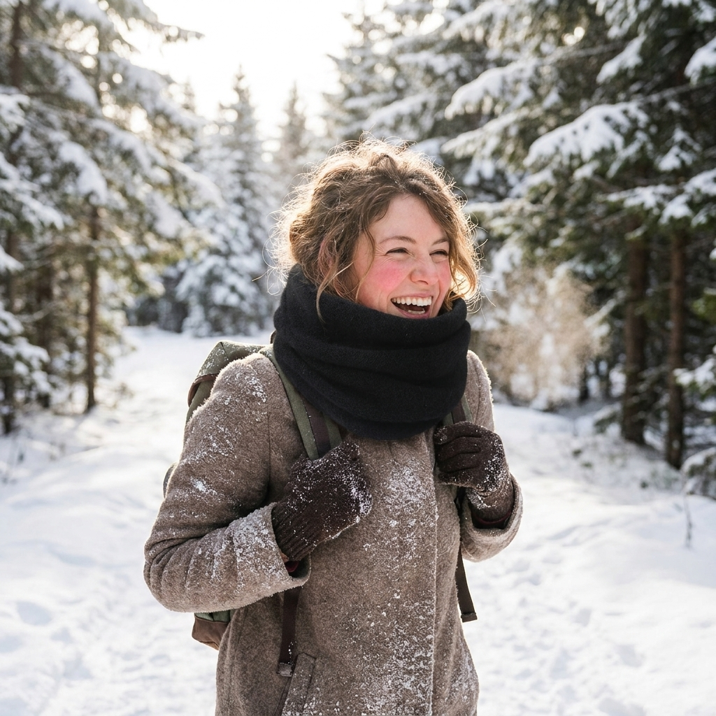 Merino Wool Face Mask and Winter Scarf lifestyle