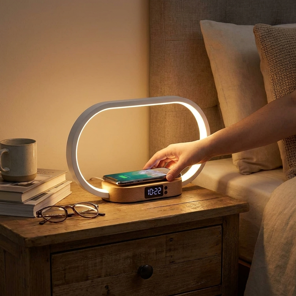 Alarm Clock with Wireless Charging and Night Light lifestyle