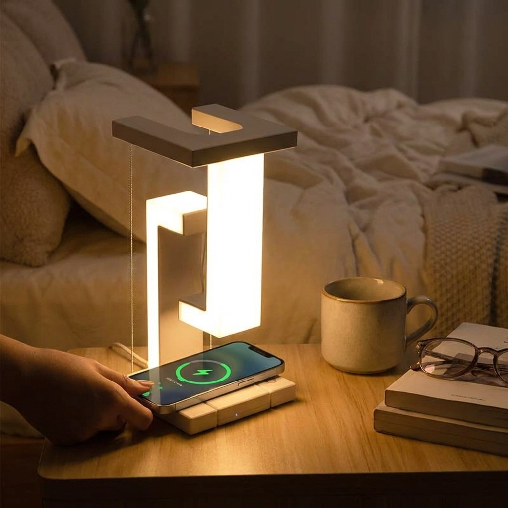 Floating Lamp with Wireless Charger lifestyle