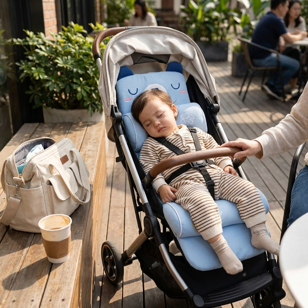 Kids Ergonomic Baby Head Support Pillow lifestyle