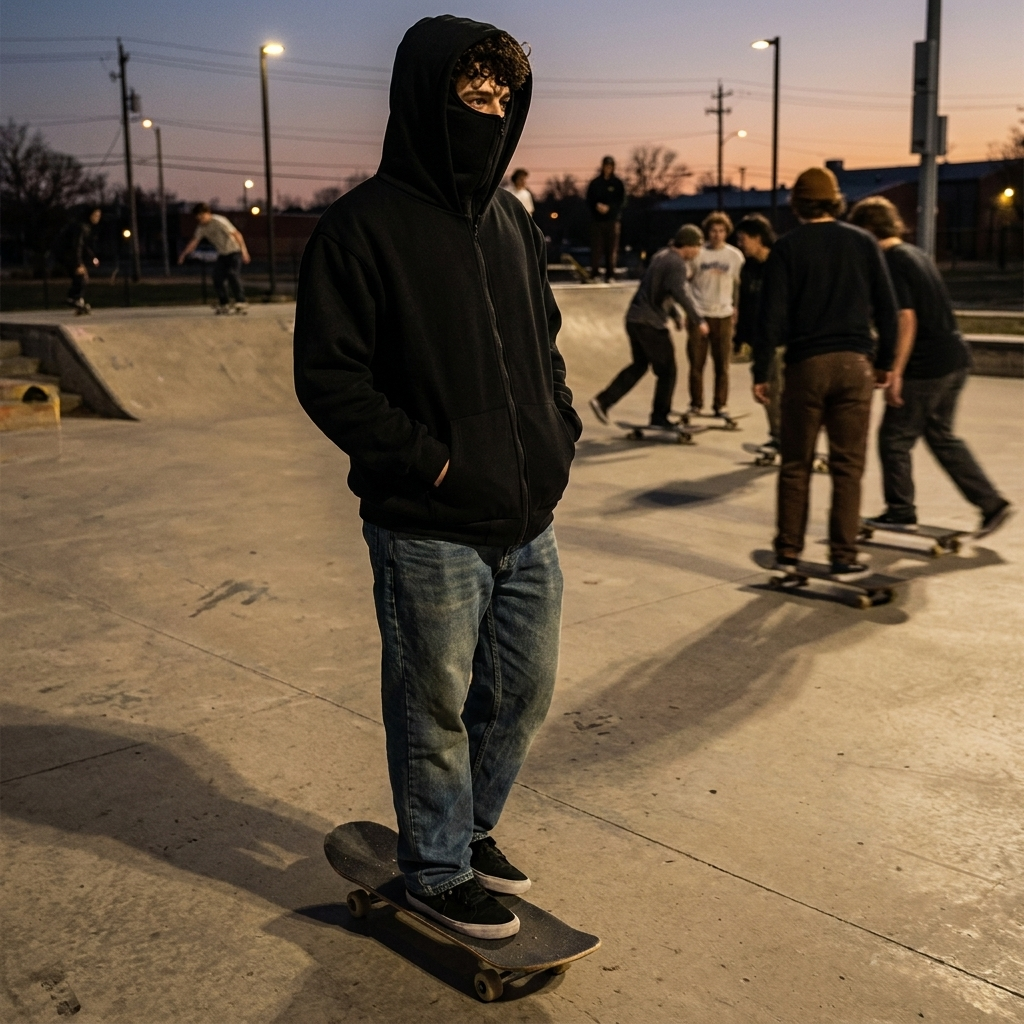 Unisex Full Zip Balaclava Hoodie lifestyle