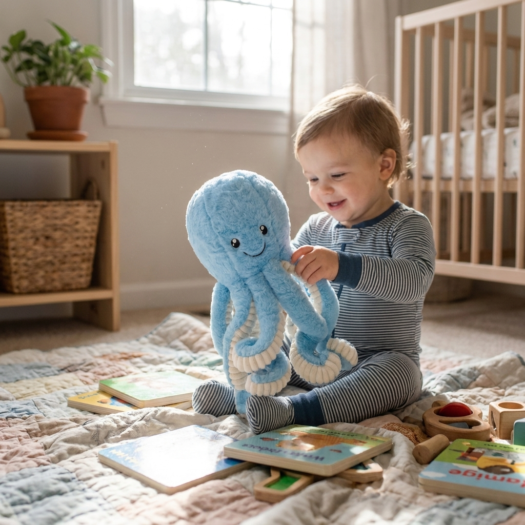 Giant Octopus Plush Stuffed Animal lifestyle