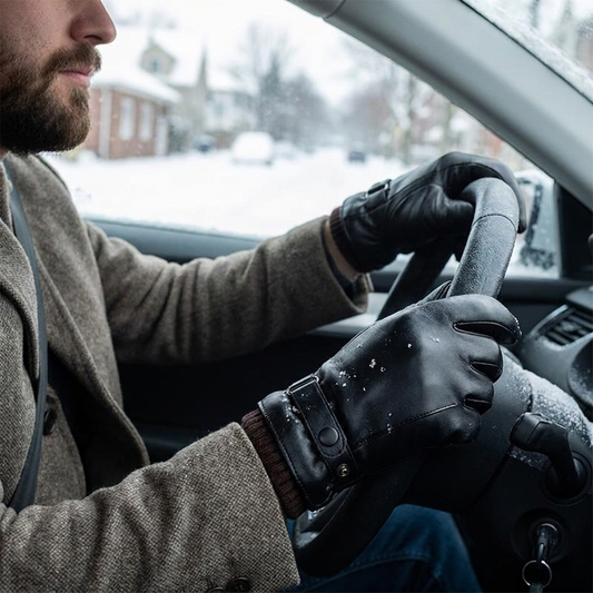 Touch Screen Mens Leather Gloves for Winter lifestyle