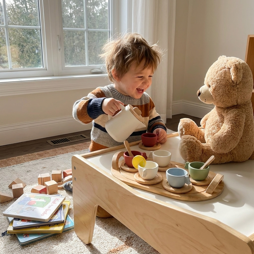 Childrens Pretend Afternoon Tea Set With Tray lifestyle