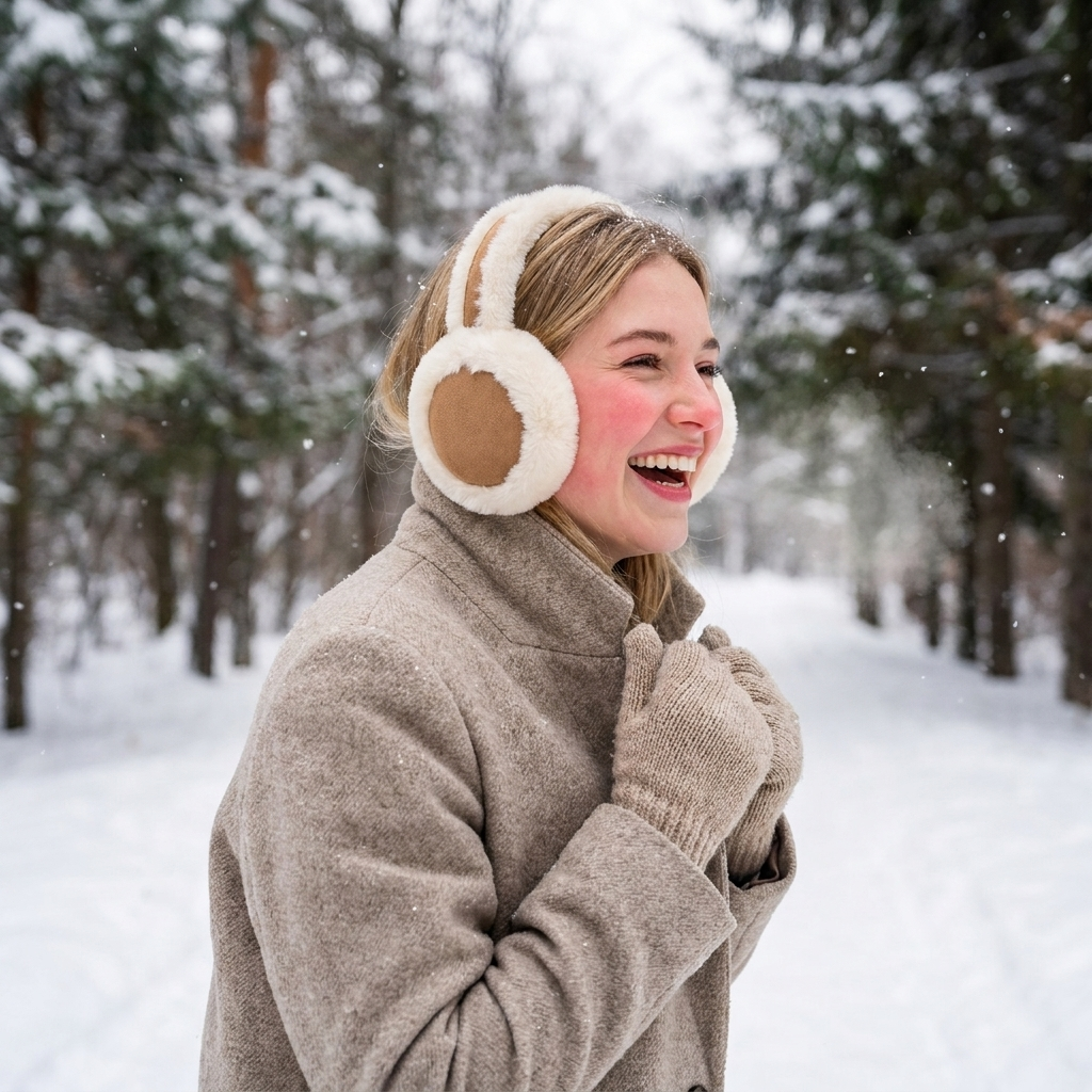 Plush Ear Muffs Winter Headband lifestyle