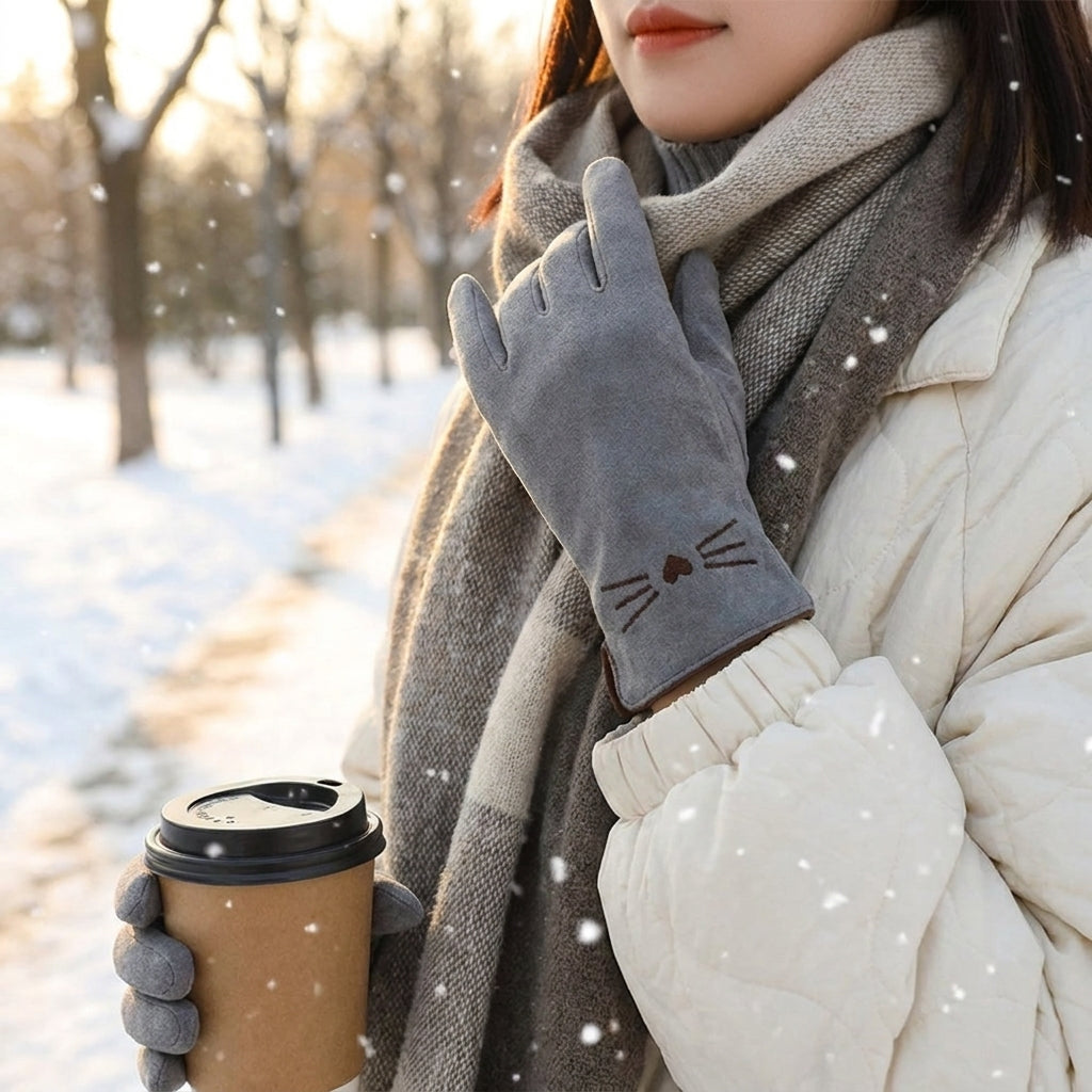 Cat Touchscreen Winter Gloves lifestyle