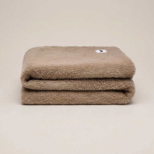 Faux Fur Throw Blanket - Warm Grey