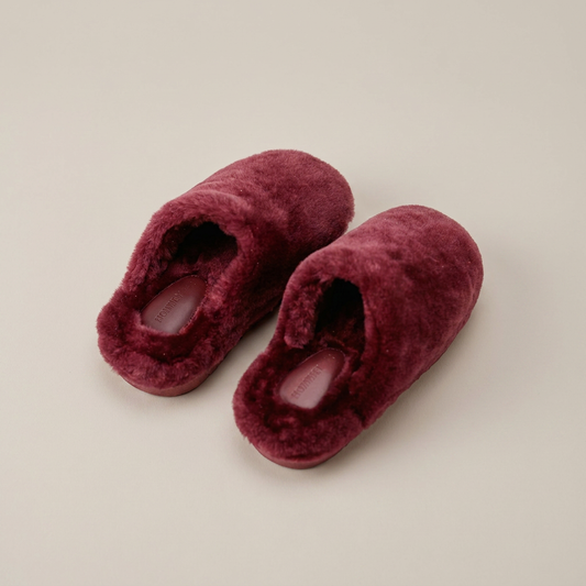Sheepskin Slippers - Wine