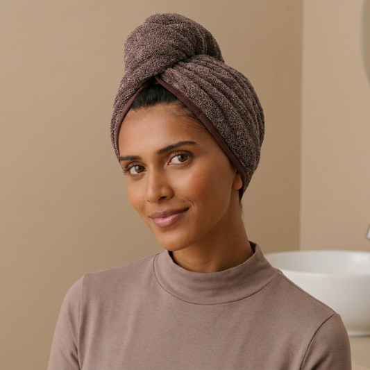 Hair Wrap - Maple worn