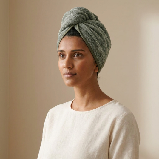 Hair Wrap - Lotus worn
