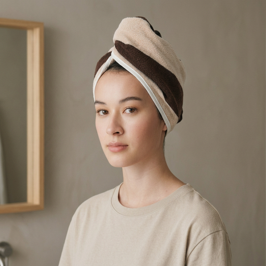 Hair Wrap - Tiramisu worn