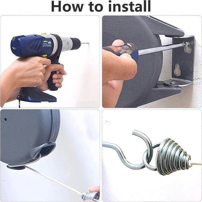 Retractable Washing Line with Swivel Wall