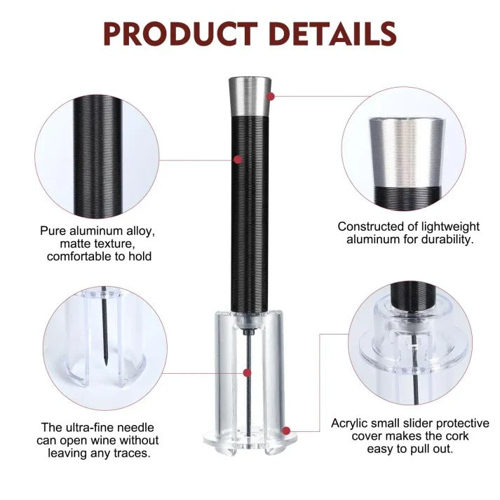 Air-Assist Wine Bottle Opening Set