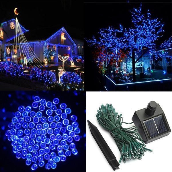 17-Meter String of 100 Led Solar-Powered