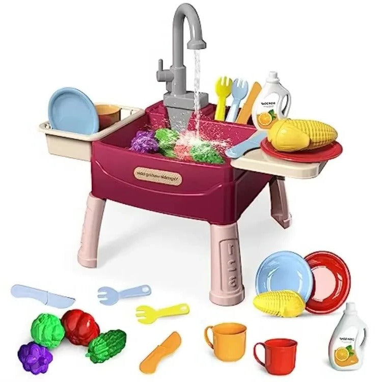 Children’s Play Kitchen with Flowing Water Feature