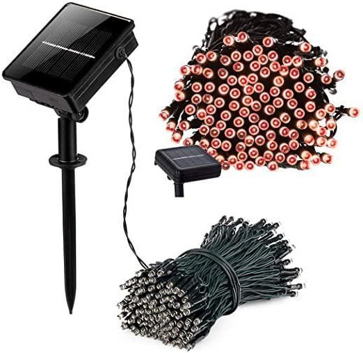 17-Meter String of 100 Led Solar-Powered