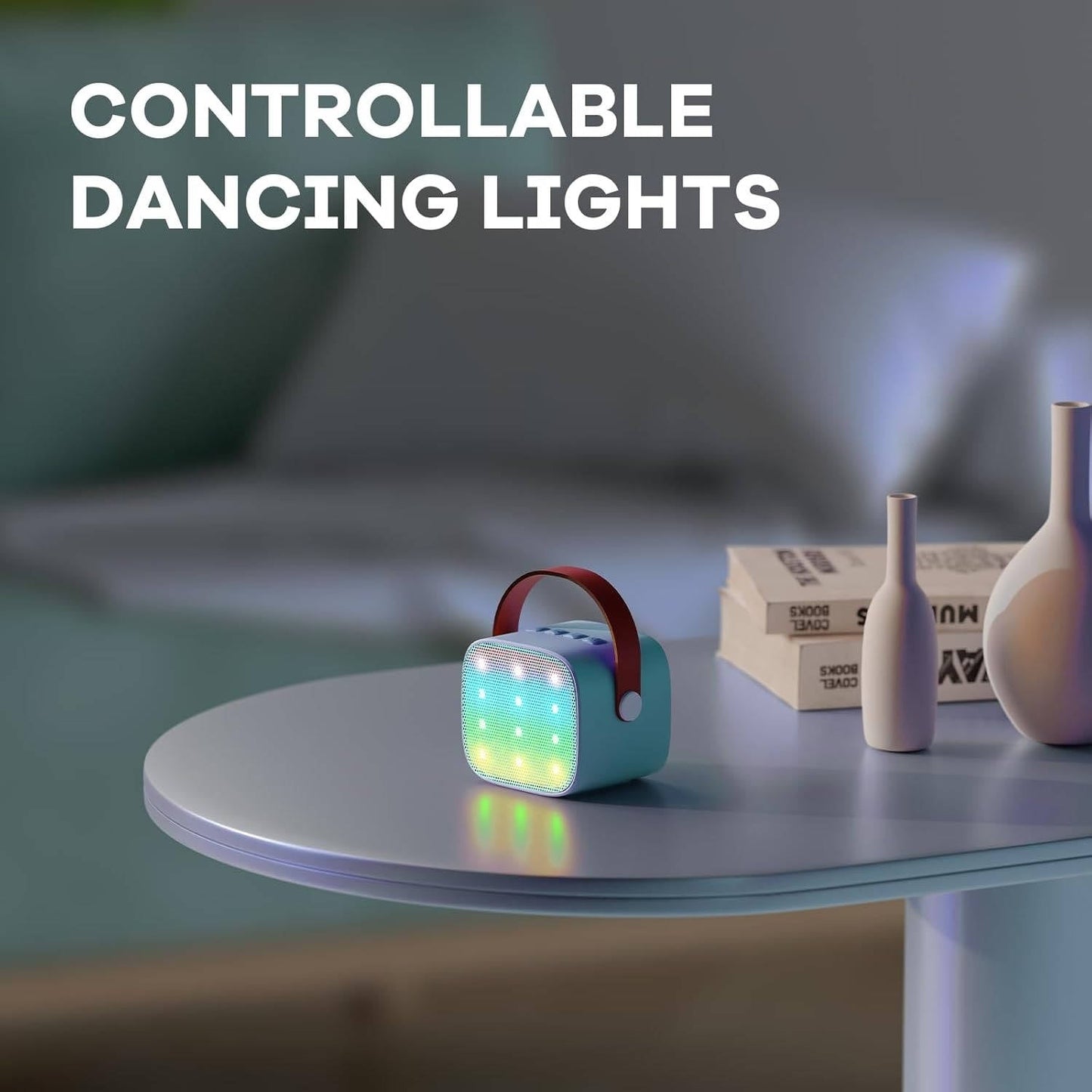Mini Karaoke Machine with 2 Wireless Microphones