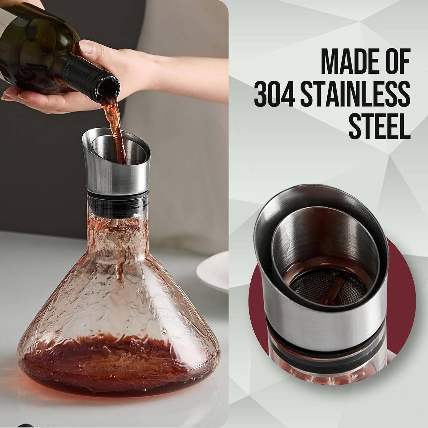 Crystal Glass Wine Decanter Aerator Carafe