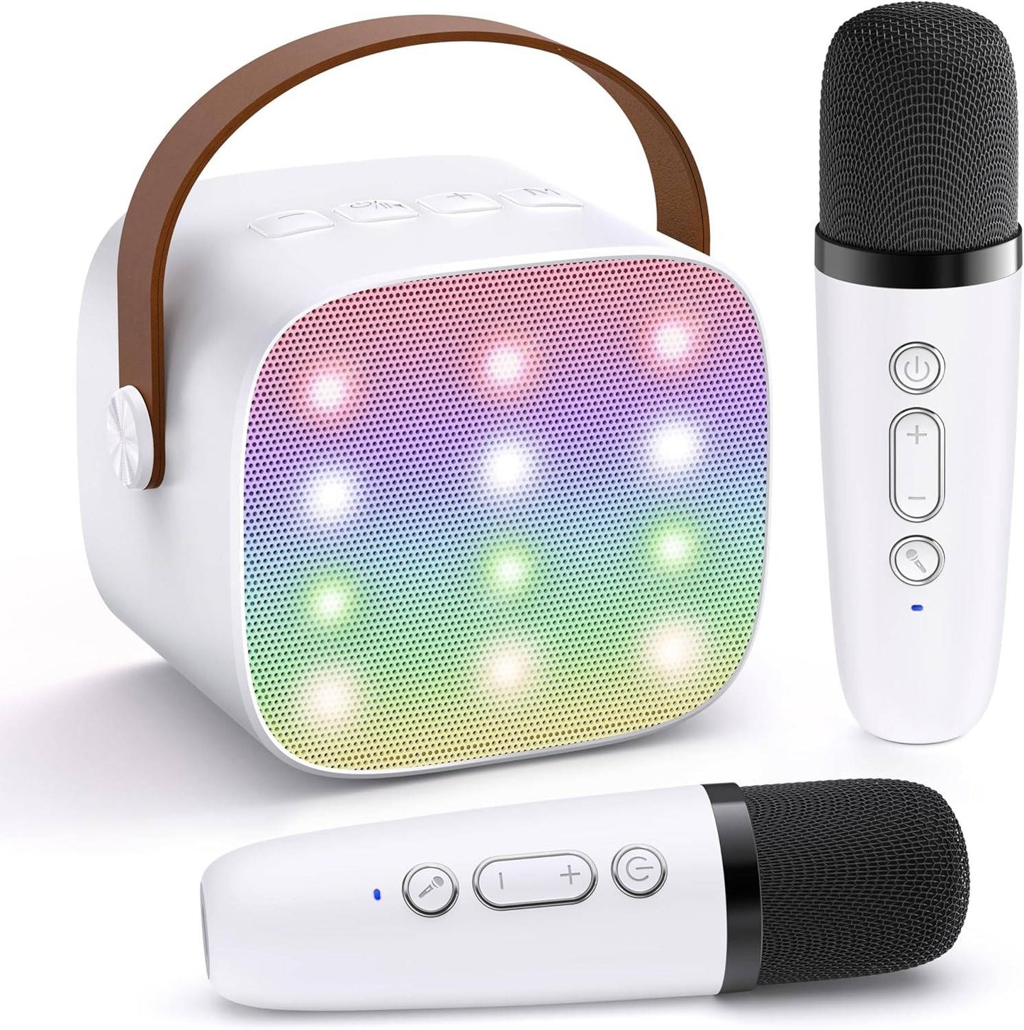 Mini Karaoke Machine with 2 Wireless Microphones
