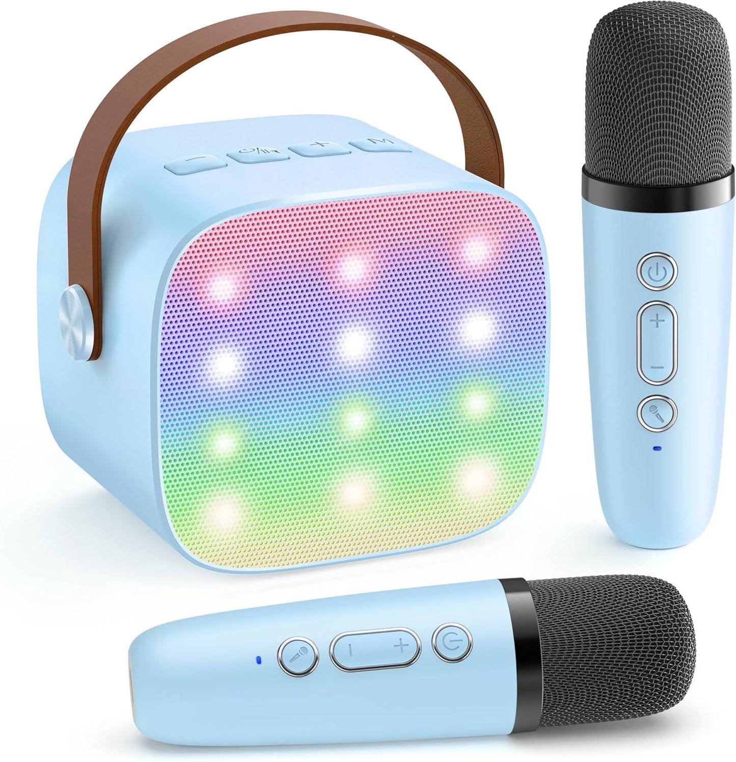 Mini Karaoke Machine with 2 Wireless Microphones