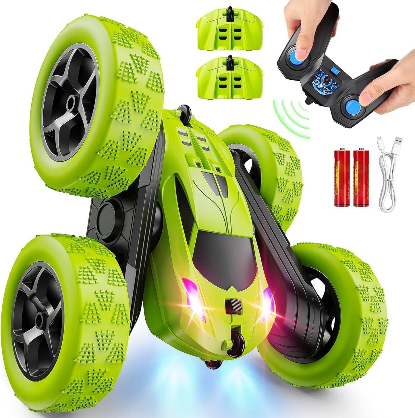 RC Cars Toys for Kids Ages 6 to 12 with LED Lights & 360° Flips