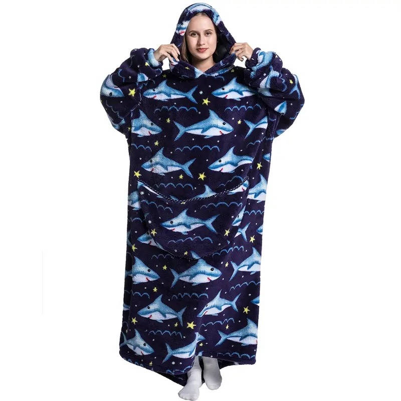 Long Wearable Blanket Hoodie