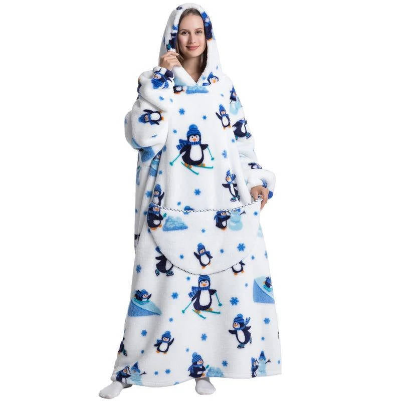 Long Wearable Blanket Hoodie