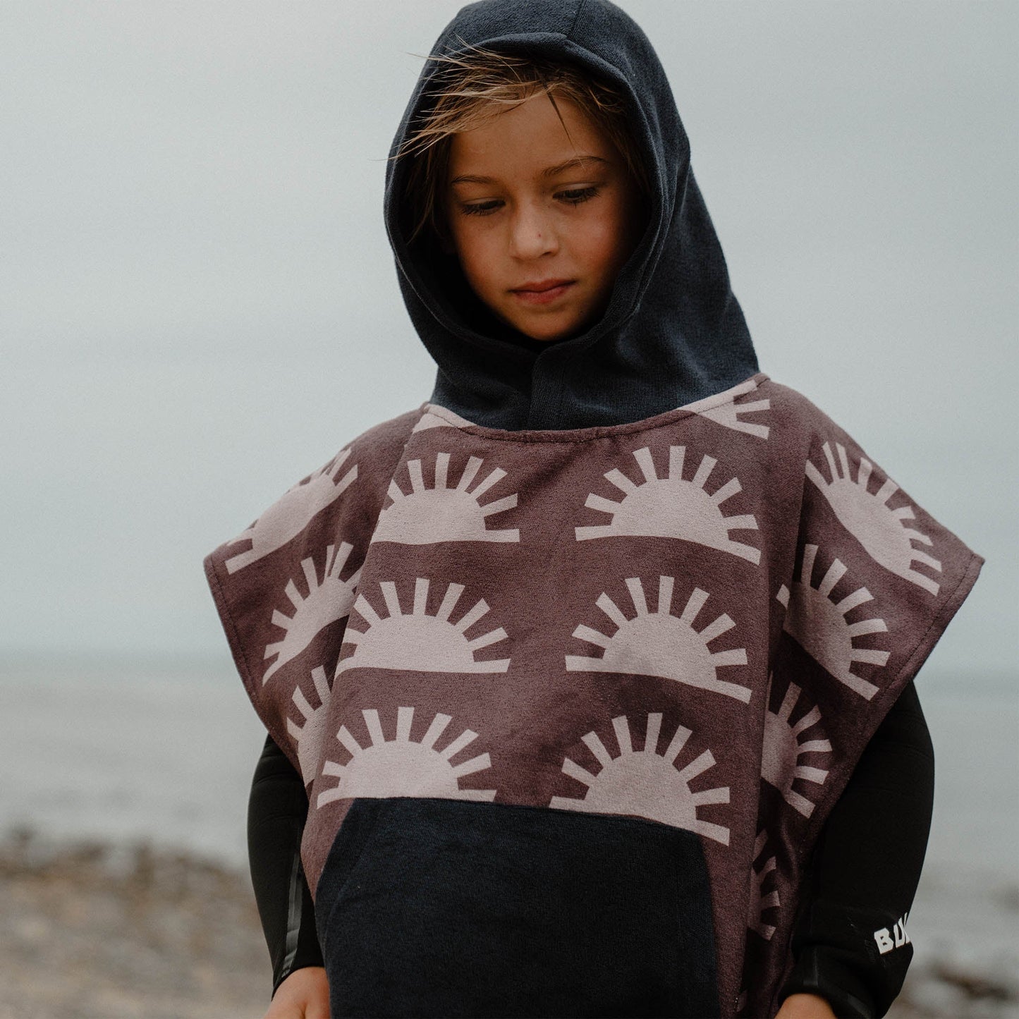 Kids Changing Poncho: Sunshine Burgundy