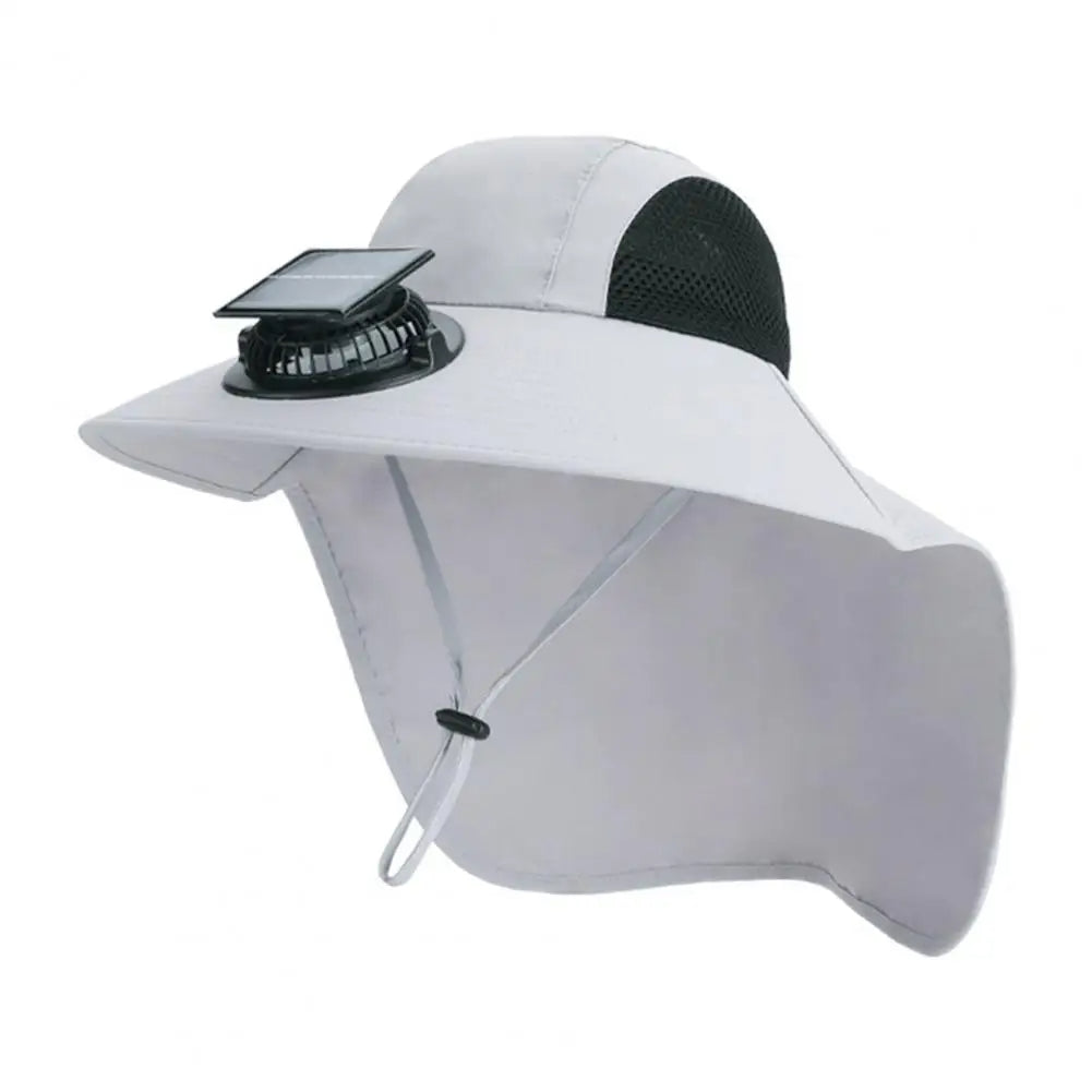 Solar Fan Hat with Wide Brim