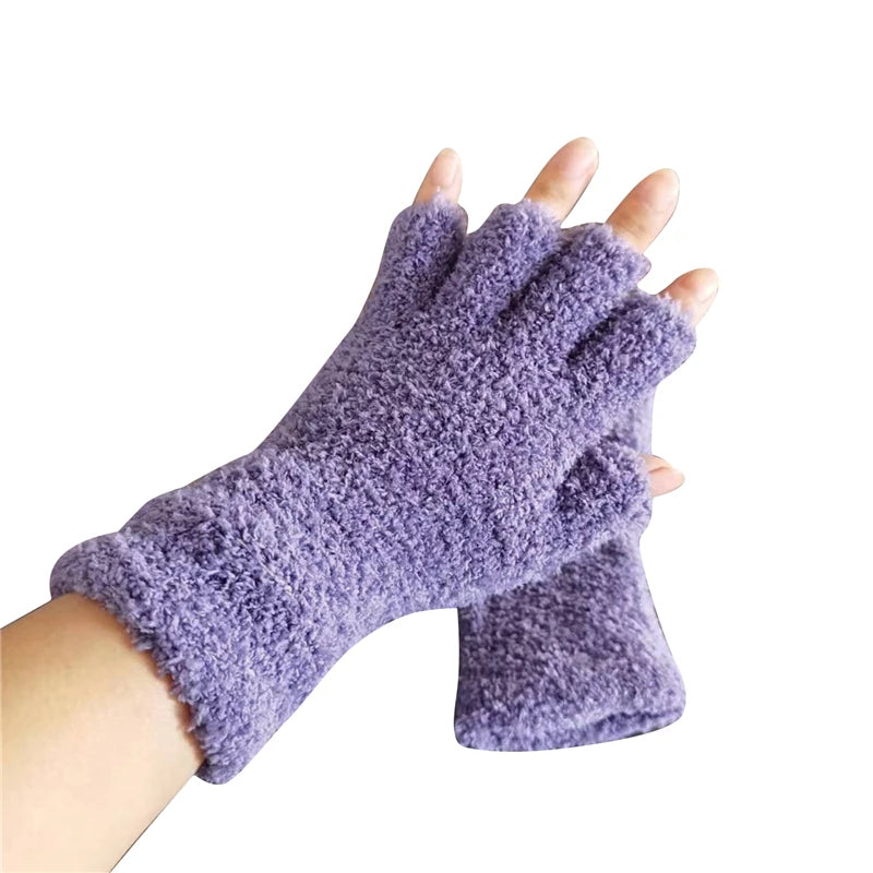Winter Comfort Knit Half Finger Gloves