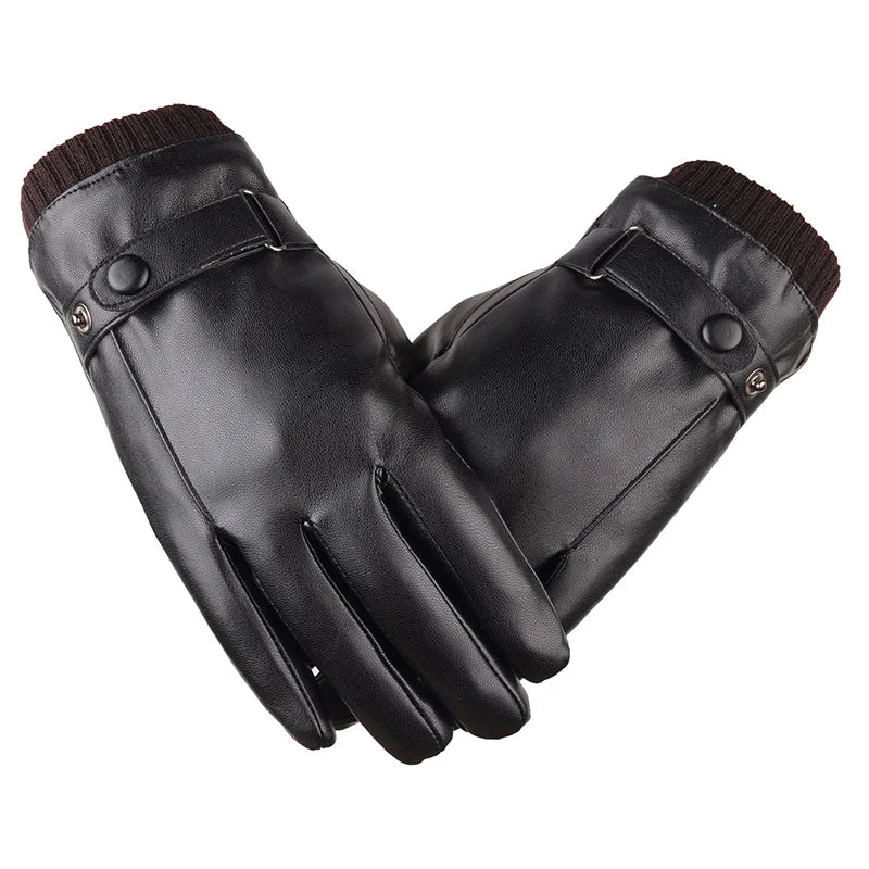 Touch Screen Men's Leather Gloves for Winter
