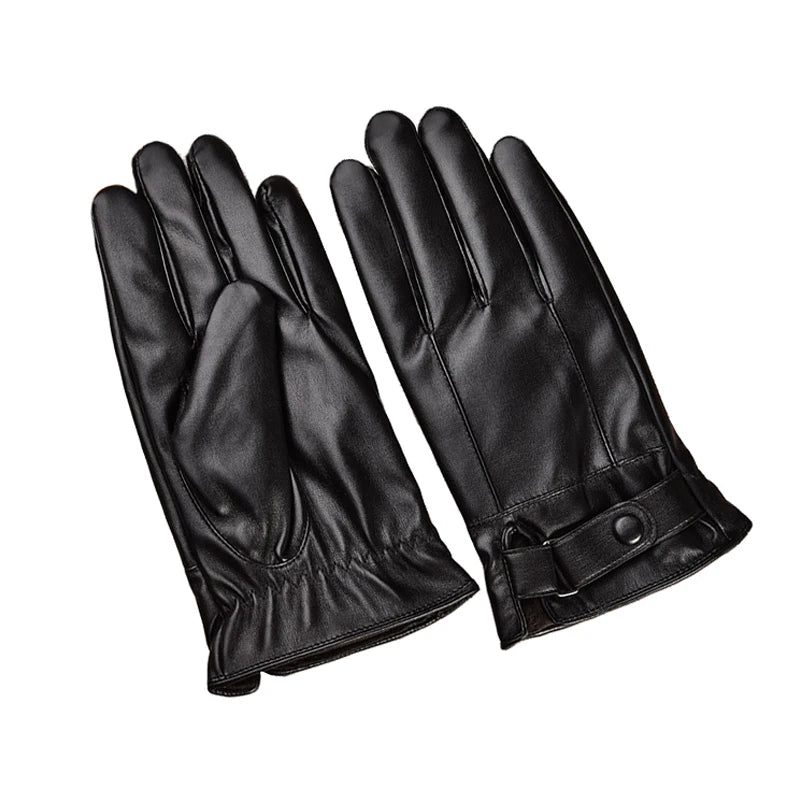 Touch Screen Men's Leather Gloves for Winter